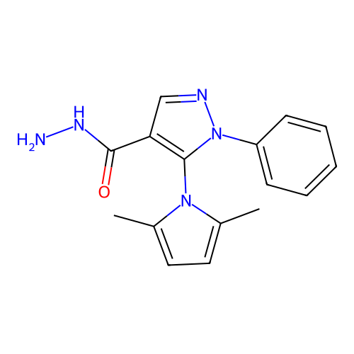 5-(2,5-dimethyl-1H-pyrrol-1-yl)-1-phenyl-1H-pyrazole-4-carbohydrazide structure