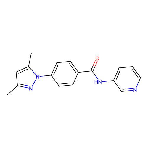4-(3,5-dimethyl-1H-pyrazol-1-yl)-N-(3-pyridinyl)benzamide structure