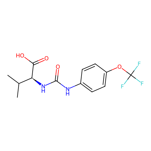 N-{[4-(trifluoromethoxy)phenyl]carbamoyl}-L-valine structure