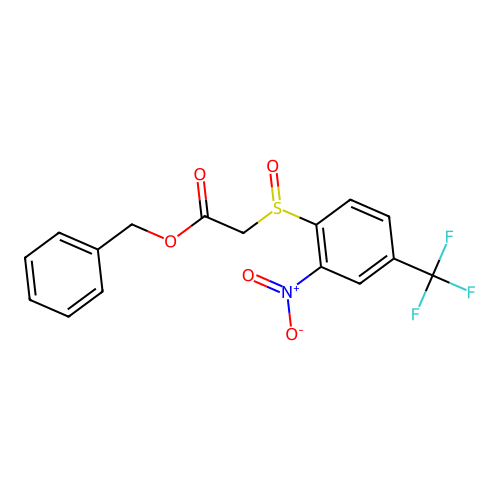 Benzyl {[2-nitro-4-(trifluoromethyl)phenyl]sulfinyl}acetate structure