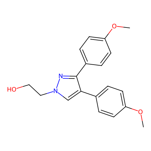 2-[3,4-bis(4-methoxyphenyl)-1H-pyrazol-1-yl]-1-ethanol structure