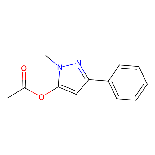 1-methyl-3-phenyl-1H-pyrazol-5-yl acetate structure