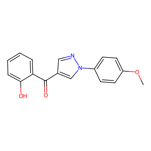 (2-hydroxyphenyl)[1-(4-methoxyphenyl)-1H-pyrazol-4-yl]methanone structure
