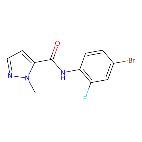 N-(4-bromo-2-fluorophenyl)-1-methyl-1H-pyrazole-5-carboxamide structure