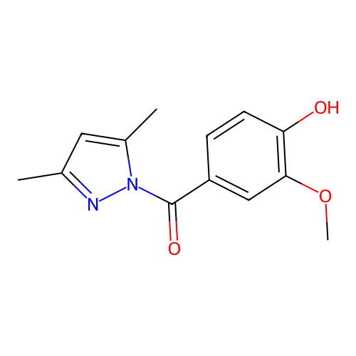 4-[(3,5-Dimethyl-1H-pyrazol-1-yl)carbonyl]-2-methoxyphenol structure