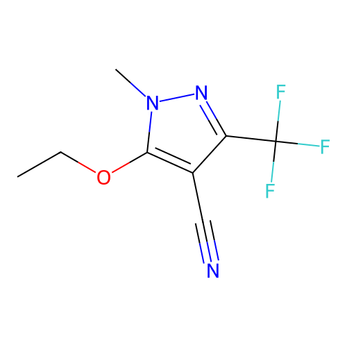 5-ethoxy-1-methyl-3-(trifluoromethyl)-1H-pyrazole-4-carbonitrile structure