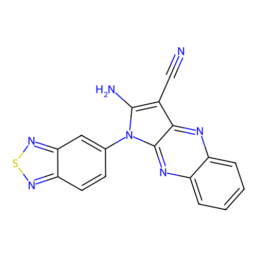 2-amino-1-(2,1,3-benzothiadiazol-5-yl)pyrrolo[3,2-b]quinoxaline-3-carbonitrile structure
