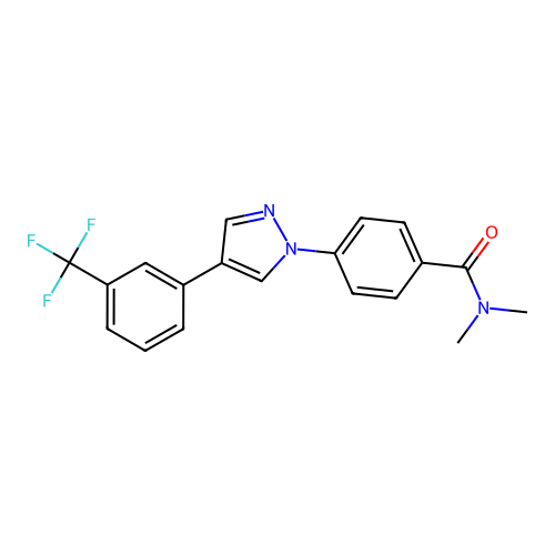 N,N-dimethyl-4-{4-[3-(trifluoromethyl)phenyl]-1H-pyrazol-1-yl}benzenecarboxamide structure