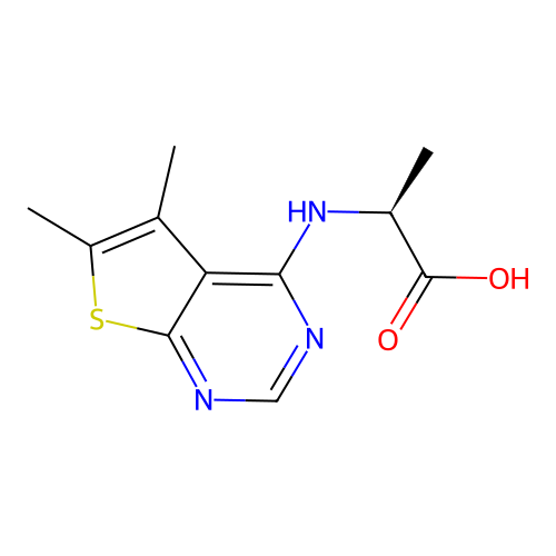 (S)-2-((5,6-Dimethylthieno[2,3-d]pyrimidin-4-yl)amino)propanoic acid structure