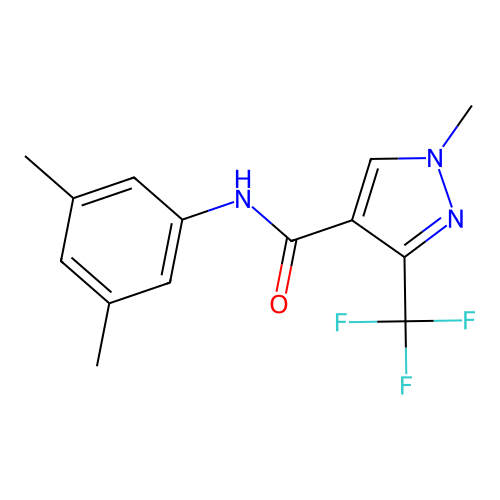 N-(3,5-dimethylphenyl)-1-methyl-3-(trifluoromethyl)-1H-pyrazole-4-carboxamide structure