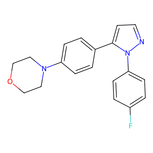 4-{4-[1-(4-fluorophenyl)-1H-pyrazol-5-yl]phenyl}morpholine structure