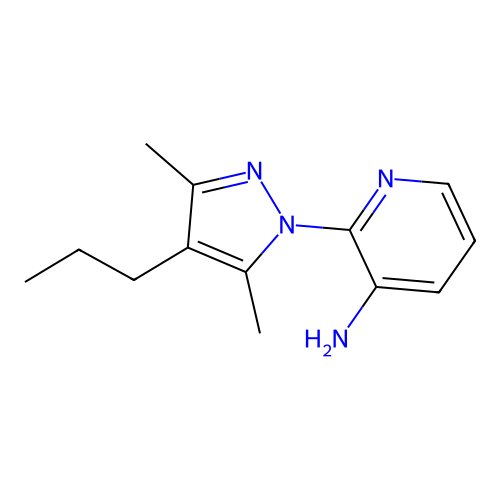 2-(3,5-dimethyl-4-propyl-1H-pyrazol-1-yl)-3-pyridinamine structure