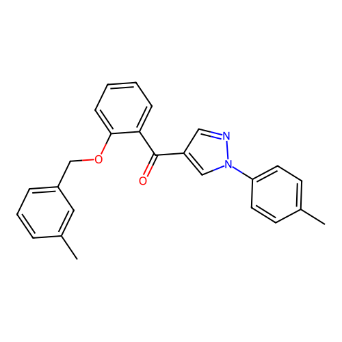 {2-[(3-methylbenzyl)oxy]phenyl}[1-(4-methylphenyl)-1H-pyrazol-4-yl]methanone structure