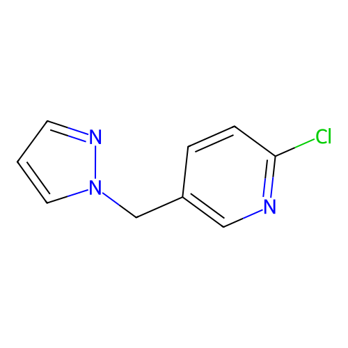 2-chloro-5-(1H-pyrazol-1-ylmethyl)pyridine structure