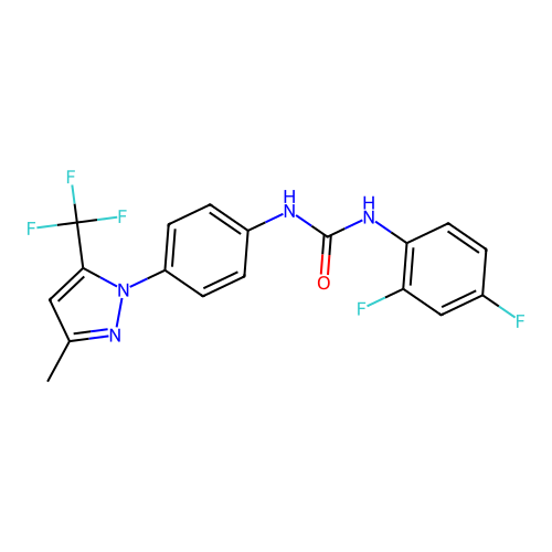N-(2,4-DIFLUOROPHENYL)-N'-{4-[3-METHYL-5-(TRIFLUOROMETHYL)-1H-PYRAZOL-1-YL]PHENYL}UREA structure