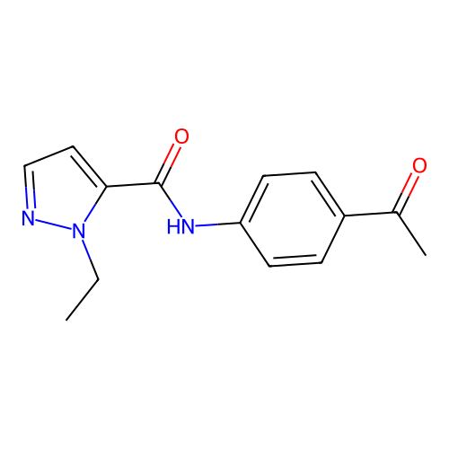 N-(4-acetylphenyl)-1-ethyl-1H-pyrazole-5-carboxamide structure