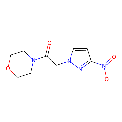 1-Morpholin-4-yl-2-(3-nitropyrazolyl)ethan-1-one structure