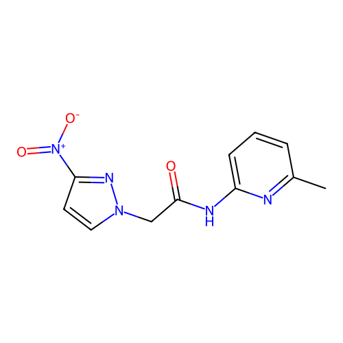 N-(6-methylpyridin-2-yl)-2-(3-nitro-1H-pyrazol-1-yl)acetamide structure