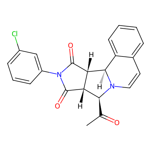 (8R,8aR,11aS,11bS)-8-acetyl-10-(3-chlorophenyl)-11a,11b-dihydro-8H-pyrrolo[3',4':3,4]pyrrolo[2,1-a]isoquinoline-9,11(8aH,10H)-dione structure