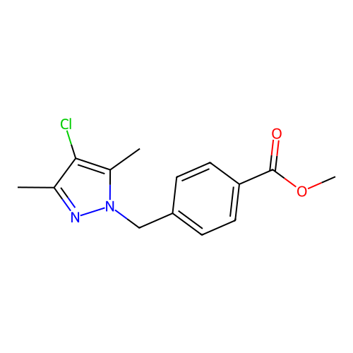 Methyl 4-[(4-chloro-3,5-dimethyl-1H-pyrazol-1-yl)methyl]benzoate structure