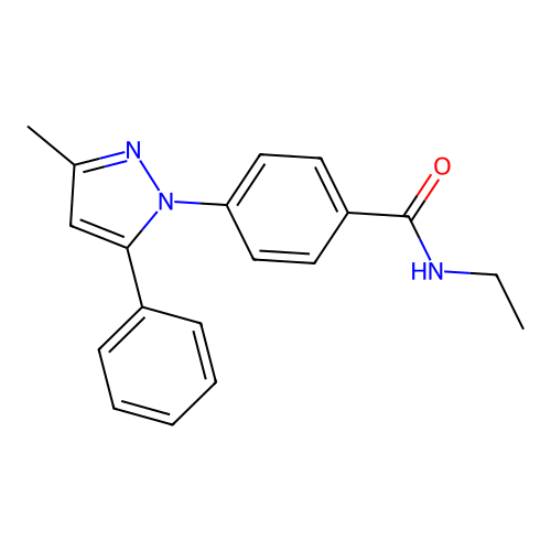 N-ethyl-4-(3-methyl-5-phenyl-1H-pyrazol-1-yl)benzamide structure