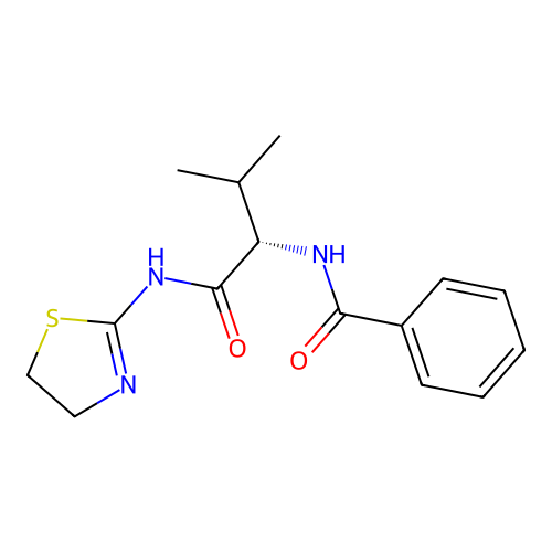 N-[(2S)-1-(4,5-dihydro-1,3-thiazol-2-ylamino)-3-methyl-1-oxobutan-2-yl]benzamide structure