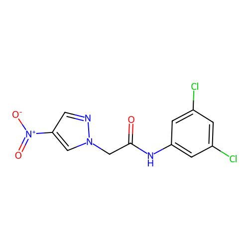N-(3,5-dichlorophenyl)-2-(4-nitropyrazol-1-yl)acetamide structure