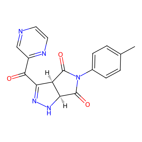 (3aS,6aS)-3-(pyrazine-2-carbonyl)-5-(p-tolyl)-1,6a-dihydropyrrolo[3,4-c]pyrazole-4,6(3aH,5H)-dione structure