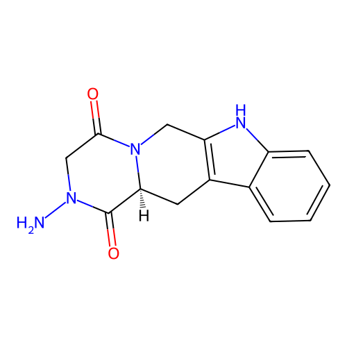 (S)-2-amino-2,3,12,12a-tetrahydropyrazino[1',2':1,6]pyrido[3,4-b]indole-1,4(6H,7H)-dione structure