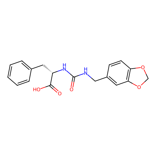 (2S)-2-(1,3-benzodioxol-5-ylmethylcarbamoylamino)-3-phenylpropanoic acid structure