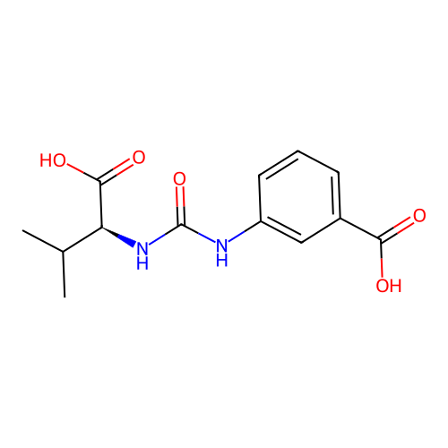 (S)-3-(3-(1-carboxy-2-methylpropyl)ureido)benzoic acid structure