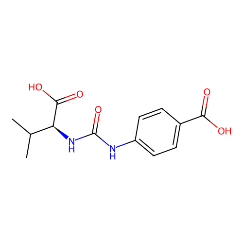 (S)-4-(3-(1-carboxy-2-methylpropyl)ureido)benzoic acid structure