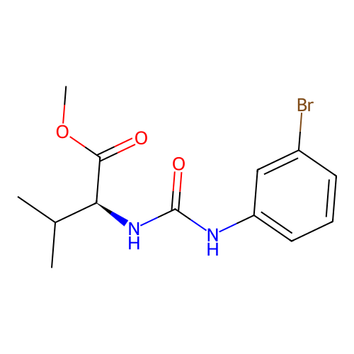 (S)-2-[3-(3-Bromo-phenyl)-ureido]-3-methyl-butyric acid methyl ester structure