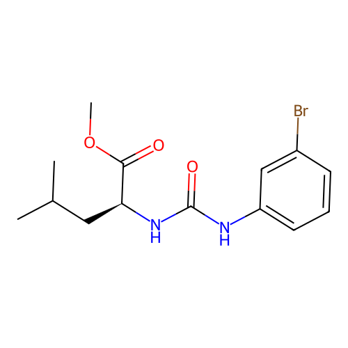 (S)-2-[3-(3-Bromo-phenyl)-ureido]-4-methyl-pentanoic acid methyl ester structure