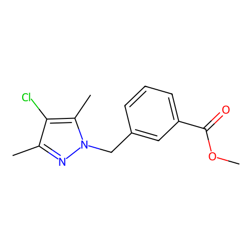 Methyl 3-[(4-chloro-3,5-dimethylpyrazol-1-yl)methyl]benzoate structure