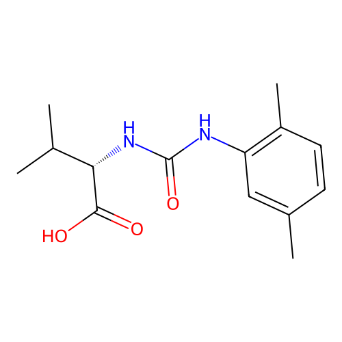 N-[(2,5-dimethylphenyl)carbamoyl]-L-valine structure