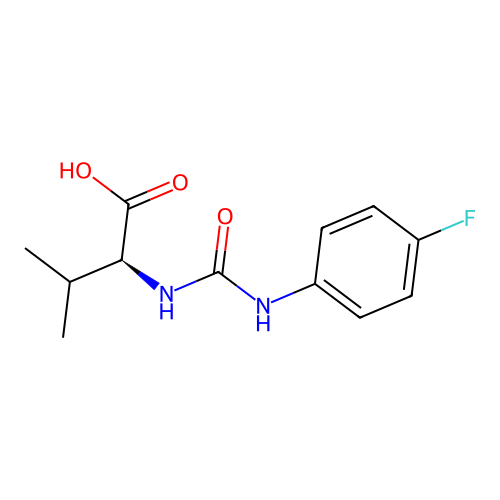 N-[(4-fluorophenyl)carbamoyl]-L-valine structure