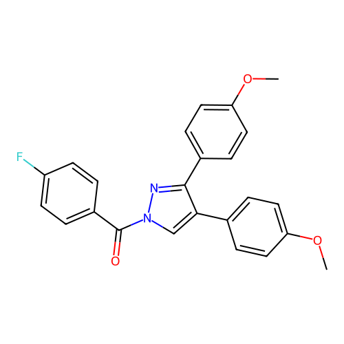 [3,4-bis(4-methoxyphenyl)-1H-pyrazol-1-yl](4-fluorophenyl)methanone structure