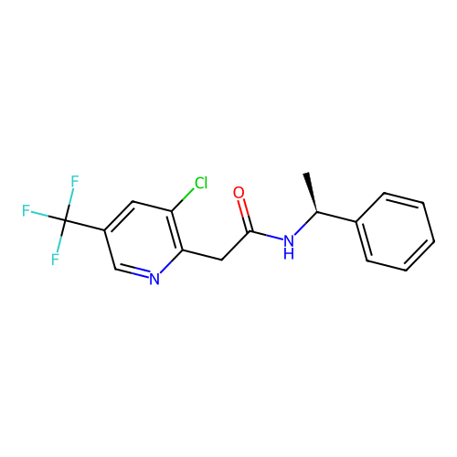 2-[3-chloro-5-(trifluoromethyl)pyridin-2-yl]-N-[(1S)-1-phenylethyl]acetamide structure