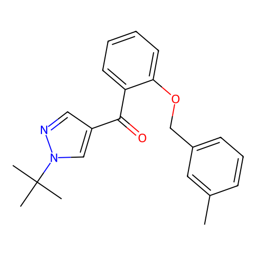 [1-(tert-butyl)-1H-pyrazol-4-yl]{2-[(3-methylbenzyl)oxy]phenyl}methanone structure