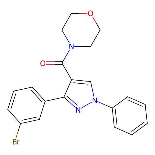(3-(3-bromophenyl)-1-phenyl-1H-pyrazol-4-yl)(morpholino)methanone structure