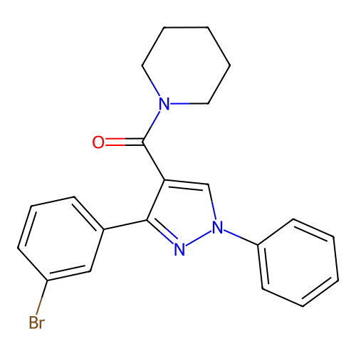 [3-(3-Bromophenyl)-1-phenylpyrazol-4-yl]-piperidin-1-ylmethanone structure
