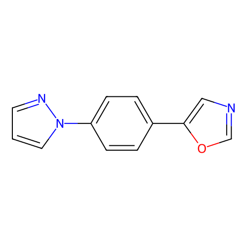 5-[4-(1H-pyrazol-1-yl)phenyl]-1,3-oxazole structure