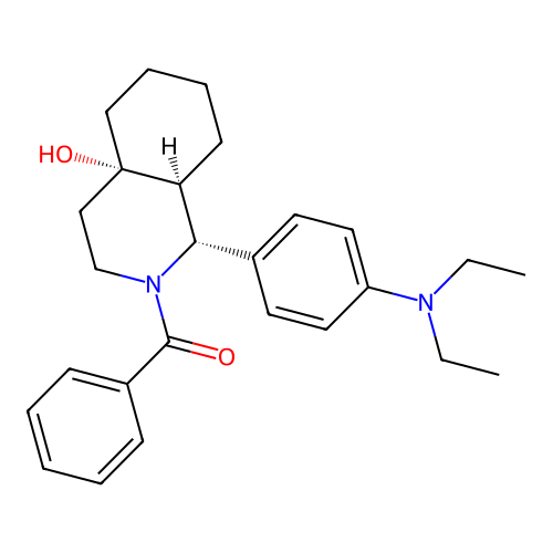 [(1R,4aS,8aS)-1-[4-(diethylamino)phenyl]-4a-hydroxy-1,3,4,5,6,7,8,8a-octahydroisoquinolin-2-yl]-phenylmethanone structure
