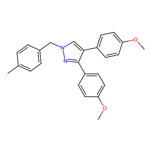 3,4-bis(4-methoxyphenyl)-1-(4-methylbenzyl)-1H-pyrazole structure
