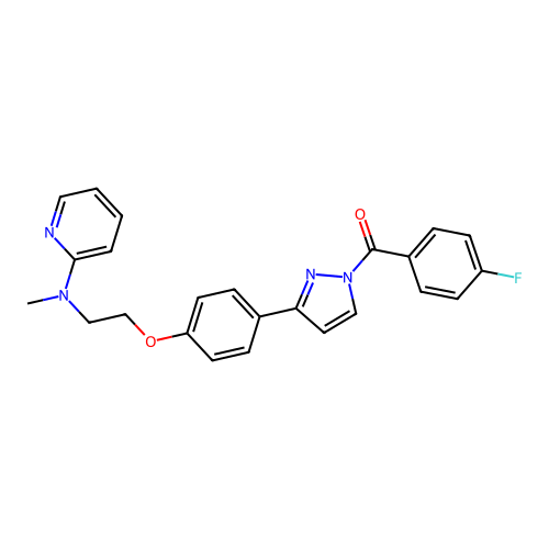 (4-fluorophenyl)[3-(4-{2-[methyl(2-pyridinyl)amino]ethoxy}phenyl)-1H-pyrazol-1-yl]methanone structure