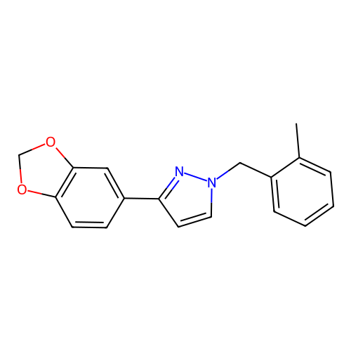 3-(1,3-benzodioxol-5-yl)-1-(2-methylbenzyl)-1H-pyrazole structure