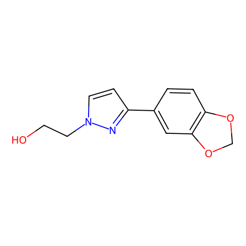 2-[3-(1,3-benzodioxol-5-yl)-1H-pyrazol-1-yl]-1-ethanol structure