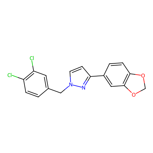 3-(1,3-benzodioxol-5-yl)-1-(3,4-dichlorobenzyl)-1H-pyrazole structure