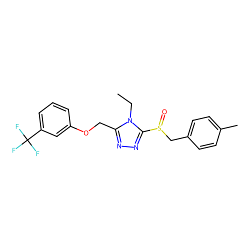 4-ethyl-3-[(4-methylphenyl)methylsulfinyl]-5-[[3-(trifluoromethyl)phenoxy]methyl]-1,2,4-triazole structure